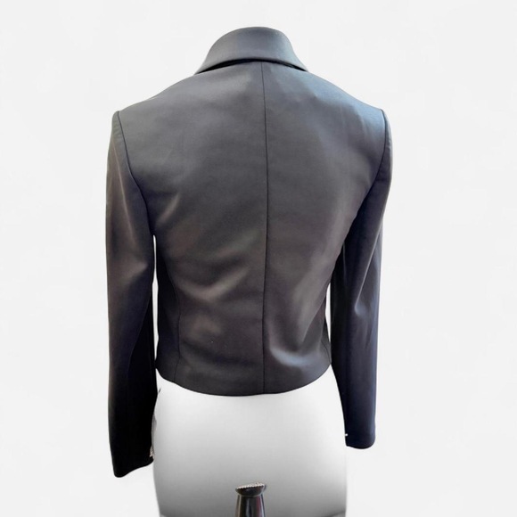 Express Fitted Suit Blazer Jacket open no button semi-cropped xs black - Picture 4 of 8